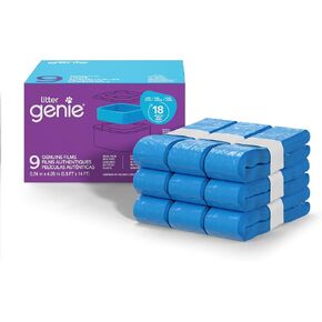 Litter Genie Refill Bags | Stand Alone Genuine Film 9 pk | Compatible with Litter Genie Standard and Jumbo Refills | Ultimate Odor Control Cat Litter Bags | Up to 18 Months of Supply for one cat