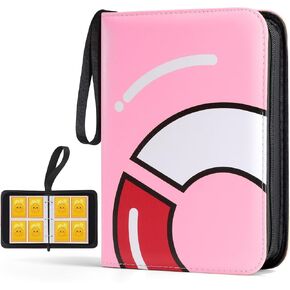 حامل بطاقة Card Binder-400 ، 4 جيوب مع 50 من الأكمام القابلة للإزالة ، ألبوم جامع البطاقات مع سستة ، كتاب محمول لتخزين الكتب للبطاقة الرياضية ، بطاقة اللعبة (أصفر)