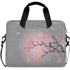 Peacock Feather Laptop Bag Case 13 14 15.6 inch Laptop Messenger Bag Crossbody Briefcase for Men Women with Shoulder Strap Handle 46