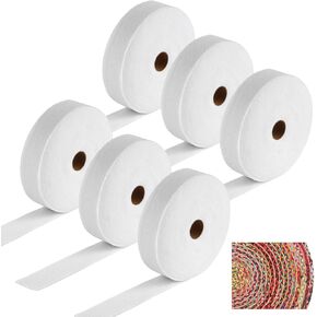 6 Rolls Jelly Roll Batting Strips for Rugs, Jelly Roll Fabric 2 1/4 Inch Total 210 Yards Cotton Blend Quilt Batting for Quilting Jelly Roll Rugs, Throw Rugs Upholstery Projects