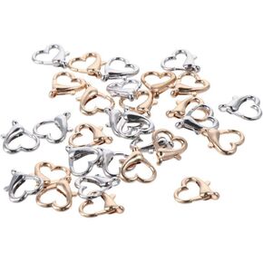 30pcs سبيكة شكل قلب جراد البحر clasp جراد البحر clasp سلاسل مفاتيح القلب لمجوهرات DIY صنع سوار القلادة