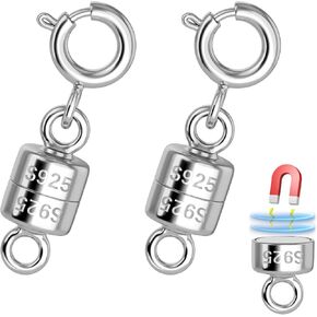 925 Sterling Silver Magnetic Necklace Clasps and Closures,Silver Necklace Extender,Bracelet Clasps,Chain Extenders for Necklaces,Necklace Magnetic Clasp,Necklace Clasp for Jewelry Making Supplies in Kuwait
