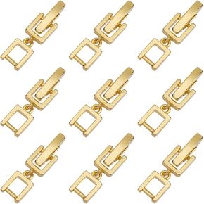 SUNNYCLUE 1 Box 9PCS 18K Gold Plated Fold Over Clasps Bracelet Extender Necklace Extension Clasps Metal Fastener Foldover Clasp Bulk for Jewelry Making Bracelets Necklaces Women Adults DIY Crafts