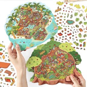 2 Sets 3D DIY My Little House Series - 3D Cartoon Miniature Treehouse Stickers, Scene Creation Decals for Crafts and Decoration