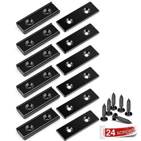 LOVIMAG Neodymium Rectangular Pot Magnets 80lbs, 60x13.5x5mm Strong Bar Magnets with Countersunk Hole, Rare Earth Magnets for Mounting,Cabinet Magnets for Magnetic Door Catch, Black Pack of 6