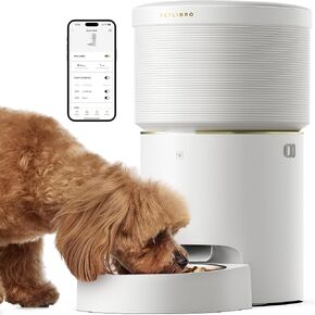 PETLIBRO Vacuum-Sealed Automatic Dog Feeder, 5G Wi-Fi Automatic Cat Feeder with 8L/34Cups, Automatic Cat Food Dispenser for Airtight Storage, Space Pet Feeder with 187mm Large Food Tray for Pet