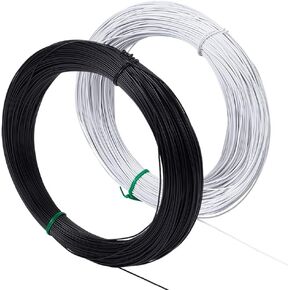 Olycraft 100m/109 ياردة 2 ألوان سلك الذاكرة الذاكرة الأبيض والأسود PVC مغطى الأسلاك millinery PVC سلك الأزهار المغطى مع الأسلاك المعدنية لقبعة millinery brims لوازم الخياطة