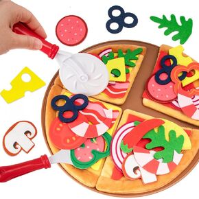 Teytoy Love Play Play Food Met for Kids Kitchen ، Mix and Match Pizza Set ، Pindend Pizza Play Play Food for Toddlers 1-3 ، Healard Toy Birthday Gifts for Boys & Girls