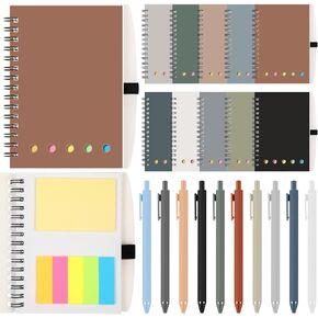 Chuangdi 20 Sets Teacher Appreciation Gift Bulk,Boho Aesthetic Notebook with Sticky Notes and Bamboo Pen for Graduation,Thank You Gifts for Employee,Coworker, Volunteers, Nurses, Team,Student(Boho)