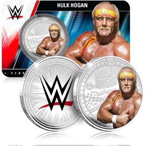 مجموعة مصارعة WWE الرسمية - عملة تحميلية مطلي بالفضة Hulk Hogan