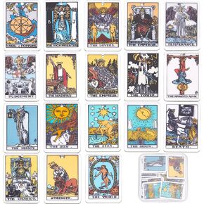 Sunnyclue 1 Box 18 Styles Tarot Charms Tarot Card Charm Bulk Acrylic Lucky Fortune Astrology Distrolation Devination Amulet Magic Pendants for Jewelry Making Making Diy Crafts Supplies