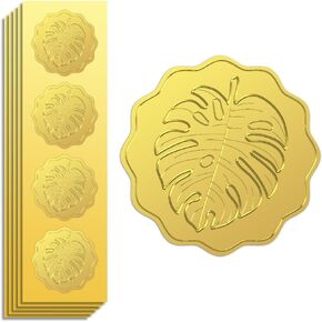Peacoblue Gold Foil Sticker Seal Embossed Dragon 2 Inch 100Pcs, Self Adhesive Golden Around Embossing Decals for Invitation Certificate Envelope Seal Gift Card Decoration in Saudi Arabia