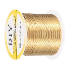 MECCANIXITY 24 Gauge Copper Wire for Jewelry Making, 1 Roll Craft Tarnish Resistant Beading Wire for Jewelry Making Supplies DIY (Gold)-171 FT