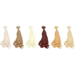 Patikil 20cm Doll Doll Hair شعر مستعار ، 6 أجهزة كمبيوتر عالية درجة حرارة عالية الحرير مجعد الشعر ملحقات تمديد الشعر لدمى صنع الشعر مجموعة DIY ، 6 ألوان