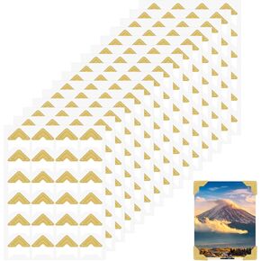 360 Pcs Photo Corners Self Adhesive, Gold Self Adhesive Photo Album for DIY Scrapbook Albums Picture Frames Diary，Picture Mounting Corner Stickers