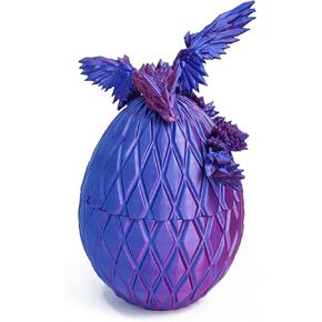 3D Dragon Egg - Dragon Flying Dragon في بيض الماس ، التنين المجنح المرن في الداخل ، هدية Eggs Mystery Dragon ، الديكور المكتبي ، لعبة تململ (Night Glow Rainbow)