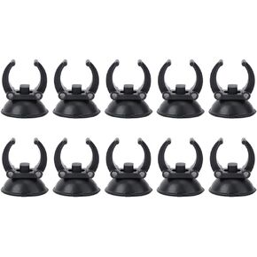 Homoyoyo 10Pcs Aquarium Suction Cups - Heavy-Duty Black Clips for Heater and Hose Compatible with Fluval 306 & FX6 Replacement Parts for Secure Fish Tank Setup