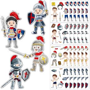 Tenceur 192 PCS Armor Of God Craft Craft Kit للأطفال الدينيون الملصقات الدينية في العصور الوسطى درع زخرفة الله لطفل صنداي Sunday Art Classroom DIY Bulletin Board Party Party