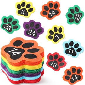 Outus 36 PCS PAW SPOCER SPOTS 5 '' 'PAW Carpet Dots LOUN UP POTTOR FORTHROATION FLOOR ، علامة السجاد لمستلزمات المعلمين في الفصول الدراسية الديكور المدرسي (رقم 1-36)