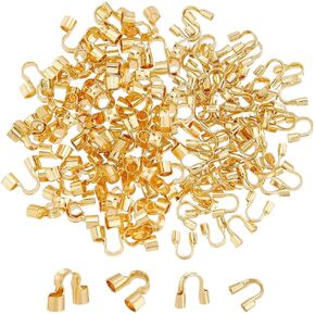 PH Pandahall 120pcs Gold Wire Guard 14k Gold 2 Size Wire Guardian Carnish Resistant Brass Cable Protector ، حماة سلك حلقة الذهب لمجوهرات DIY صنع سوار
