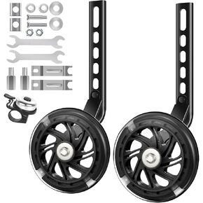 Bicycle Training Wheels for Kids Stronger Version Replacement Adjustable Bicycles Stabilizer for Children, Suitable for 12/14/ 16/18/ 20/ inch Children's Single Speed Bikes