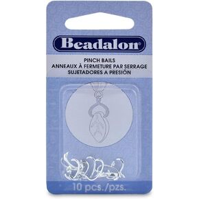 Beadalon Pinch Bail 10mm Nickel Fray Silver Plated ، 10 قطع مطلي