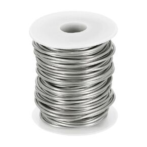 HARFINGTON 12 Gauge Aluminum Craft Wire 2.0mm 98.5ft Flexible Bendable Anodized Metal Jewelry Sculpting Wire for Jewelry Making Modelling Craft DIY, Silver Tone