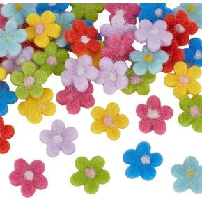 Fingerinspire 42 PCS Wool Felt Daisy Flower Patches 7 Colour