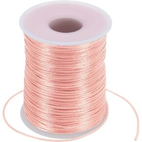 PATIKIL 1.5mm x 109 Yard Nylon Satin Cord, Nylon Beading String Knotting Cord Chain Braided Rope for Bracelets Jewelry Trim Chinese Knot, Gold