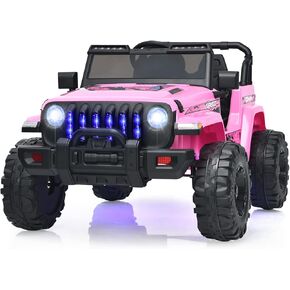 olakids Kids Ride on Truck ، سيارة كهربائية 12 فولت مع التحكم عن بعد ، سيارة صغيرة تعمل بالبطارية مع الموسيقى ، القرن ، 3 سرعات ، مصابيح LED ، Bluetooth ، USB ، الراديو (الأرجواني)