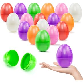 24Pcs 2.3" Fillable Easter Eggs, Colorful Bright Empty Plastic Eggs for Easter Hunt, Surprise Egg, Easter Basket Stuffers