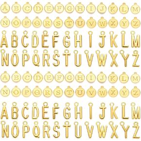 208Pcs/8 Sets Silver Letter Charms A-Z Alphabet Metal Initial Charms kit for Jewelry Making DIY Bracelets Necklaces and keychain making