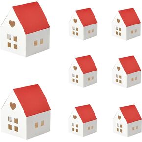 Han Sheng 30 PCS Red House على شكل حلوى مع سقف - مفضلات حفلات الزفاف ، صناديق هدايا حفلة عيد الميلاد ، حاويات تخزين حلوى عيد ميلاد ، صناديق زخرفة زخرفية للعطلات والمناسبات الخاصة