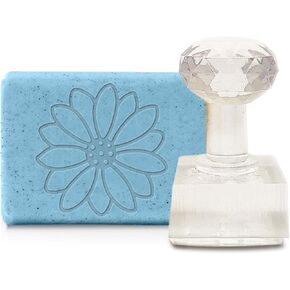 Craspire Handmade Soap Stamp Daisy Flower Acrylic Clear Soap Chapter Emprint مع مقبض 1.57 "نقش للاستحمام الفنون DIY Clay Cookie Pottery Biscuits Making Projects