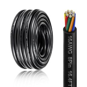 18 Gauge 8 Conductor Electrical Wire, 32.8FT 18AWG PVC Thermostat Wire, Low Voltage Landscape Wire, Flexible Cord for LED Lighting Strips Automotive Garden Bell Speaker