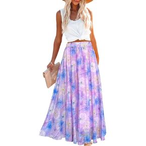 Afibi Women Full/Ankle Length Blending Maxi Chiffon Long Skirt Beach Skirt