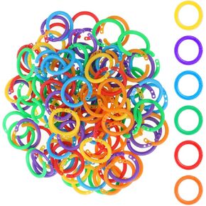 120 PCS Binder Binder Ring Ring Blastic Leaf Leaf Rings Multi-Color Book Rings مرنة للبطاقات كومة وثيقة وينبطس منظمة المدرسة أو المكتب استخدام 6 ألوان (20 مم)