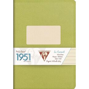 Clairefontaine 'Back to Basics 1951' دفتر ضربي ، 5 3/4 "× 8 1/4" ، 96 صفحة ، مبطن - أخضر