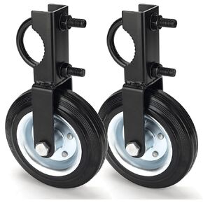 مجموعة عجلات بوابة مساعدة البوابة لدعم بوابة أنبوب معدنية متأرجحة مع إطارات بوابة 1-5/8 بوصة من خلال 2 بوصة، عجلة بوابة المزرعة شديدة التحمل 6 بوصة لسياج ربط السلسلة، تمنع البوابة من السحب، أسود، عبوة واحدة in Kuwait