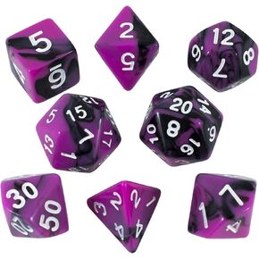 Magenta و Black Dice - مجموعة DND الموسعة مع D20 إضافية - "Succubus"