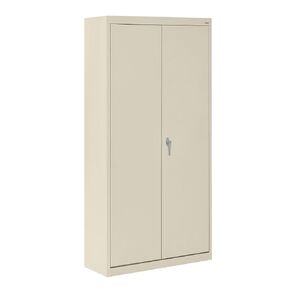 Sandusky Lee VF31301872-07 Value Line Metal Storage Cabinet with 3 Fixed Shelves and Locking Handle, 150lb Capacity, 18" Depth x 30" Width x 72" Height, Putty