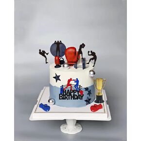 16 PCS Boxing Cake Toppers Boxing Birthday Decoration Boxing Theme Party Decorations for Fight Party Boxing Competition and Boxer Birthday Cake Decor