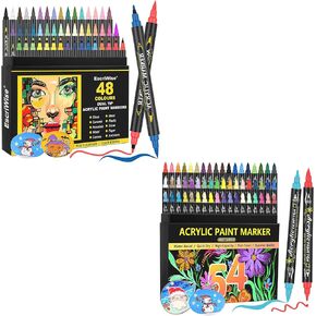 54 Acrylic Paint Pens Paint Markers Set & 48 Dual Tip Acrylic Paint Pens