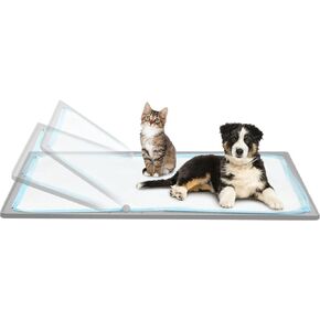 Dog Pee Pad Holder Tray, Non-Slip Puppy Pee Pad Holder, Fits Up to 35" X 24" Training Pads, High Edge Easy to Change Pee Pad Tray,Mat Fit Disposable and Washable Pee Pads