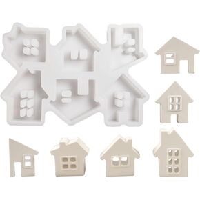6-in-1 House Resin Silicone Molds for Epoxy Resin, Candle, Craft, Decoration, Chocolate, Fondant, Plaster Silicone Molds