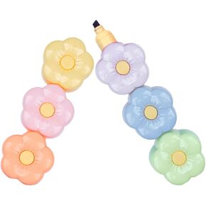1SET Cute Flower Highlighters أقلام علامات محمولة لمكتب School Office Scrapbooking مريح Grip Multi-Function Tarclable لتناول المجلات في المجلات
