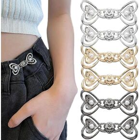 6 PCS PANTS WEACT TINERENER JEAN لأزرار جينز فضفاضة لا توجد أدوات قابلة للفصل الخصر الخصر لا يوجد زر للخياطة قابلة للتعديل لزوج القلب لؤلؤة لؤلؤة الجينز تزامن الجينز