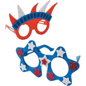 Patriotic Foam Glasses Craft Kit - 12 - Crafts for Kids and Fun Home Activities