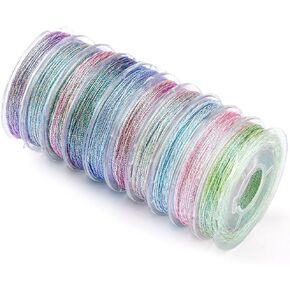 10 لفات 240 ياردة 0.3 ملم 3ply الأرجواني الحبل المعدني حبل الحبل Shimmer عيد الميلاد الملونة التطريز بوليستر بريق سلسلة كبيرة لصنع المجوهر
