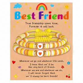 Duodiner Best Friend Friendship Bracelets for 2, BFF Matching Heart Bracelet for Women Girls Teen Birthday Christmas Jewelry Gifts